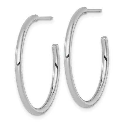 14K White Gold 2.0 X 30mm Polished Post Hoop Earrings