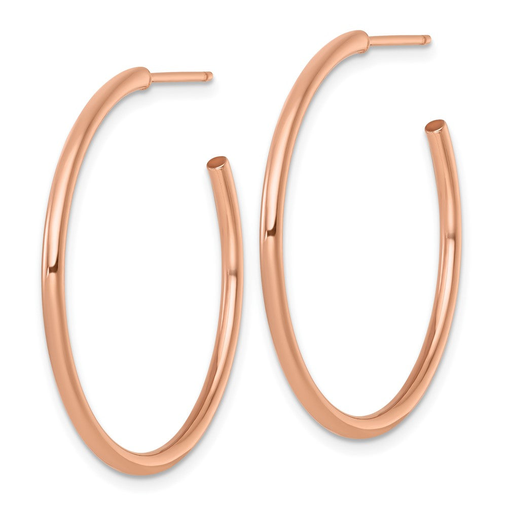 14K Rose Gold 2.0 X 35mm Polished Post Hoop Earrings