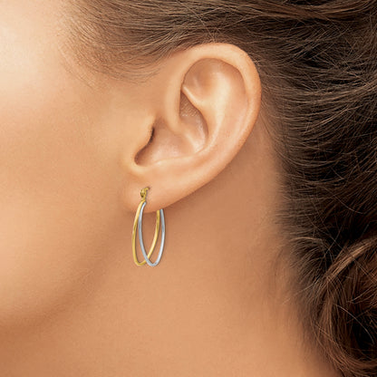 14K Two-Tone Two Tone Hoop Earrings