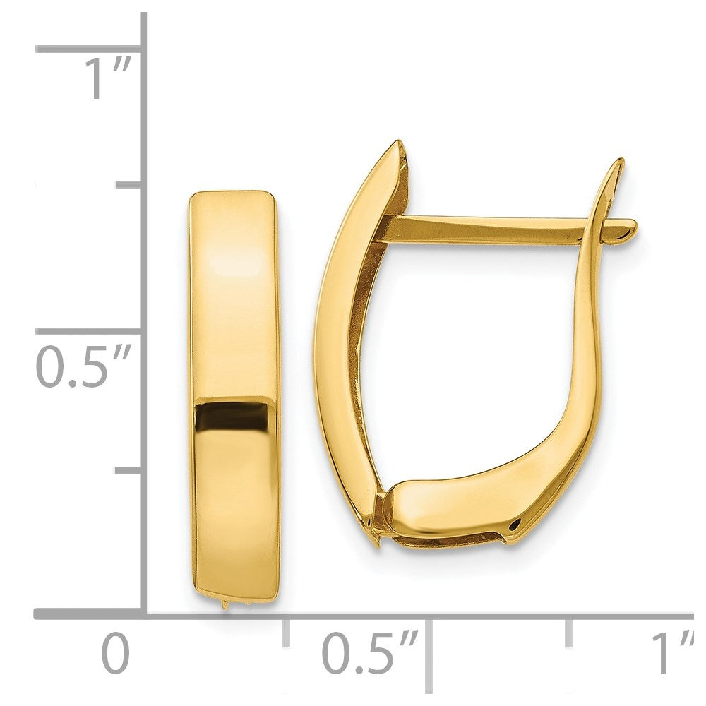 14K Yellow Gold Polished Hinged Post Earrings