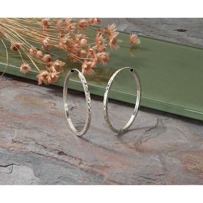 14k-white-gold-diamond-cut-square-tube-endless-hoop-earrings-8