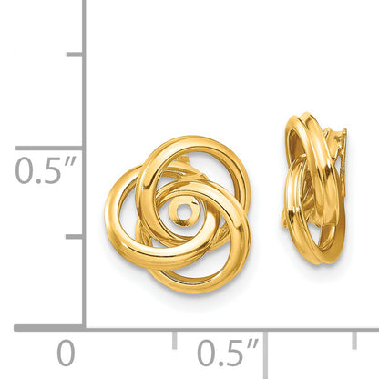 14K Yellow Gold Polished Love Knot Earring Jackets