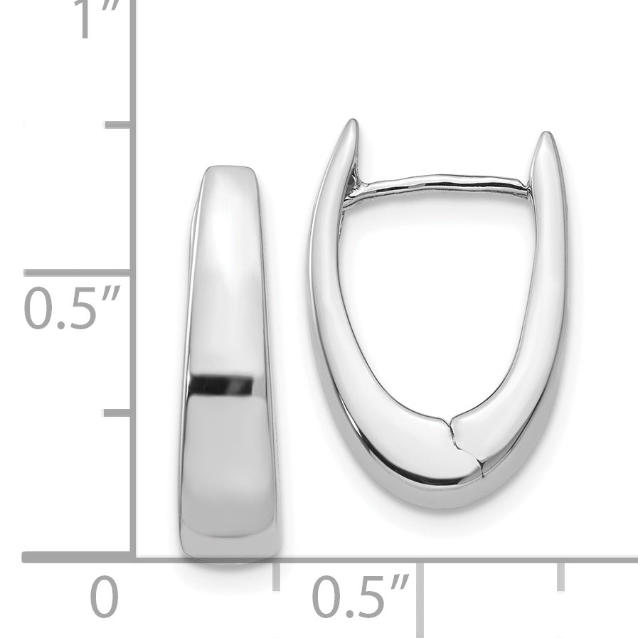 14K White Gold Hinged Hoop Earrings