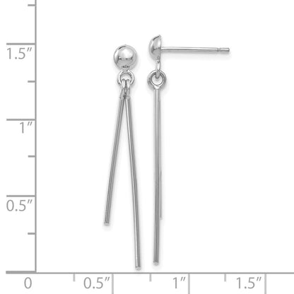 14K White Gold Polished Post Dangle Earrings