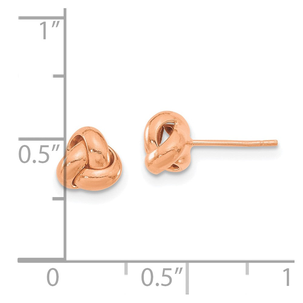 14K Rose Gold Polished Love Knot Post Earrings