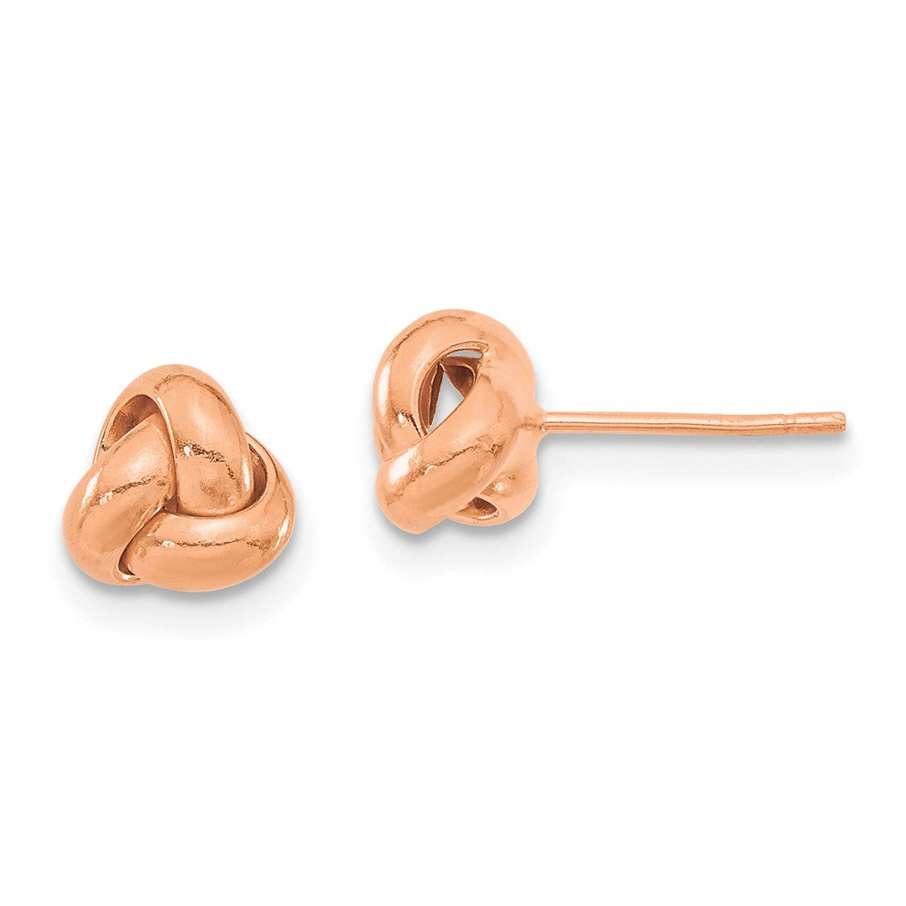 14K Rose Gold Polished Love Knot Post Earrings