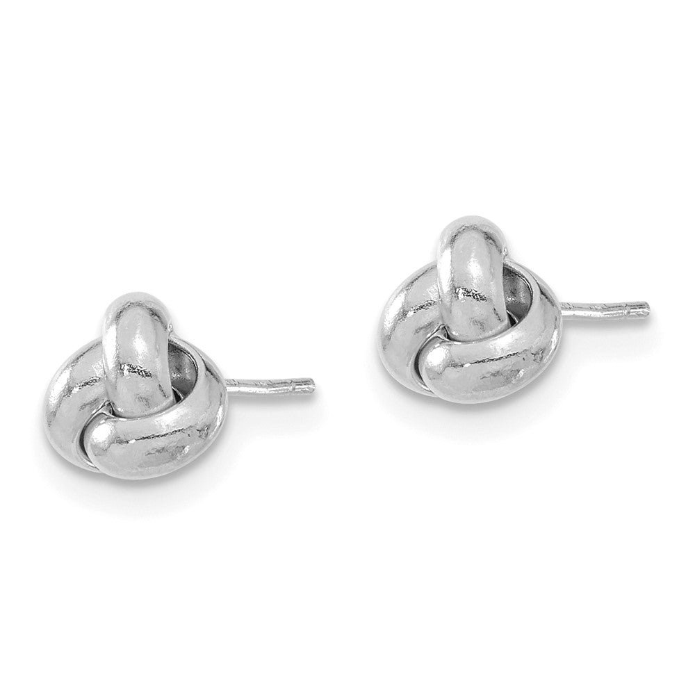 14K White Gold Polished Love Knot Post Earrings
