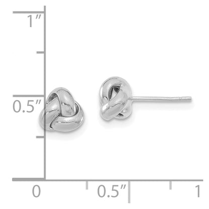 14K White Gold Polished Love Knot Post Earrings