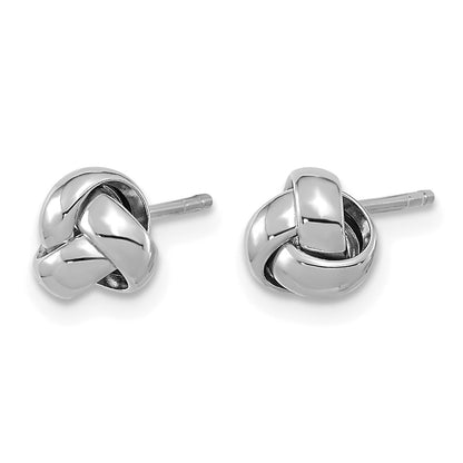 14K White Gold Polished Love Knot Post Earrings