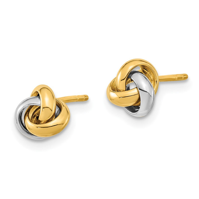 14K Two-Tone Polished Love Knot Post Earrings
