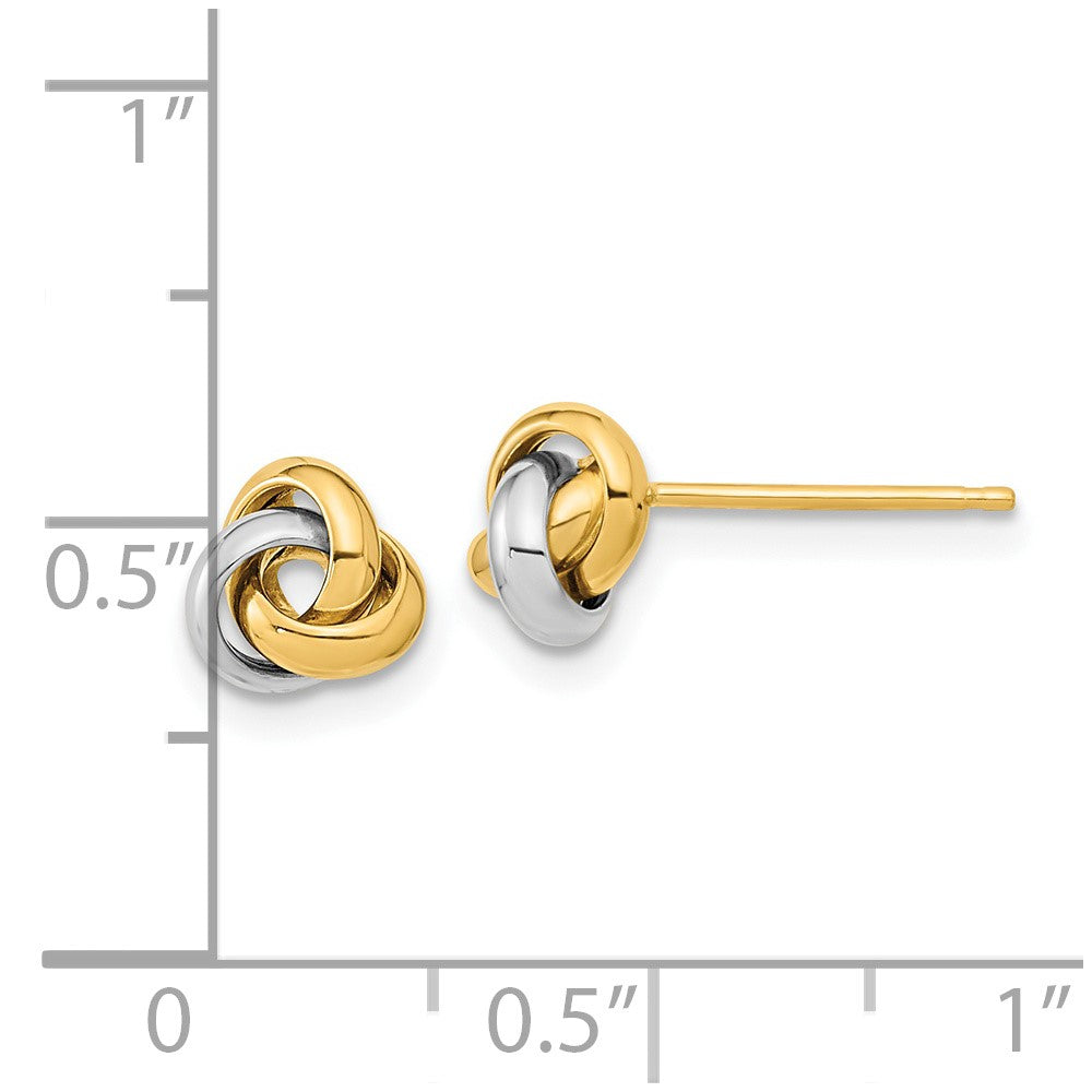 14K Two-Tone Polished Love Knot Post Earrings