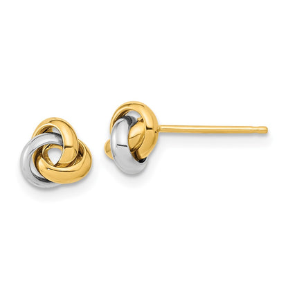 14K Two-Tone Polished Love Knot Post Earrings
