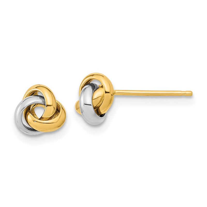 14K Two-Tone Polished Love Knot Post Earrings