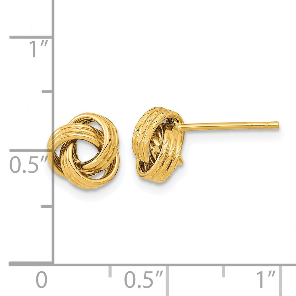14K Yellow Gold Polished Love Knot Post Earrings