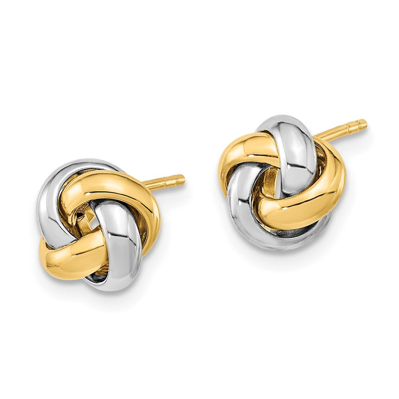 14K Two-Tone Polished Love Knot Post Earrings