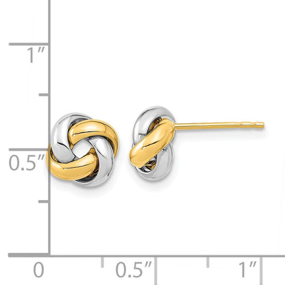 14K Two-Tone Polished Love Knot Post Earrings