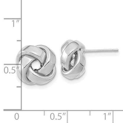 14K White Gold Polished Love Knot Post Earrings