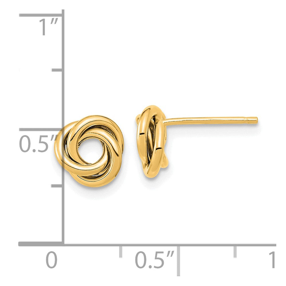 14K Yellow Gold Polished Love Knot Post Earrings