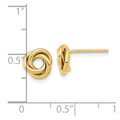 14K Yellow Gold Polished Love Knot Post Earrings