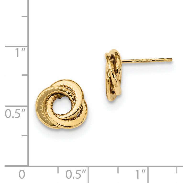 14K Yellow Gold Polished Love Knot Post Earrings