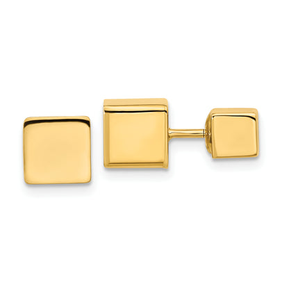 14K Yellow Gold 5mm/7mm Cube Front & Back Post Screwback Earrings