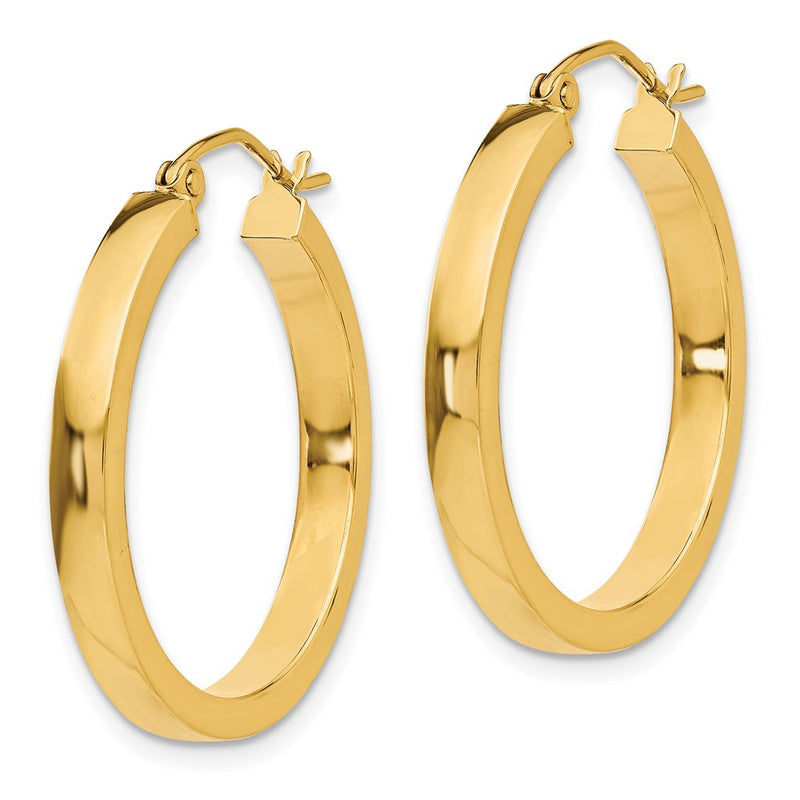 14K Yellow Gold 2X3mm Square Tube Hoops