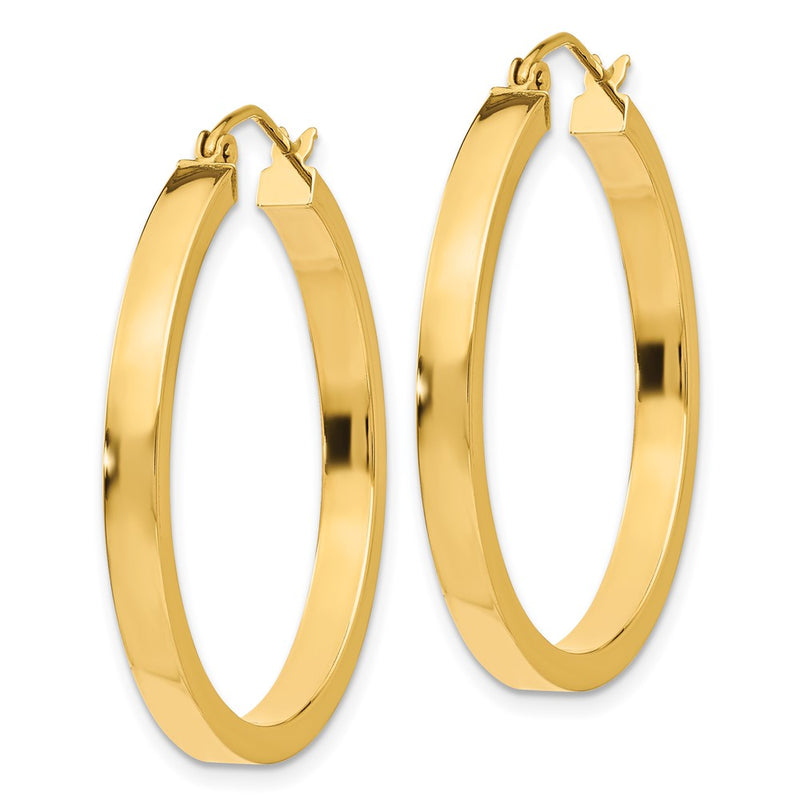 14K Yellow Gold 2X3mm Square Tube Hoops