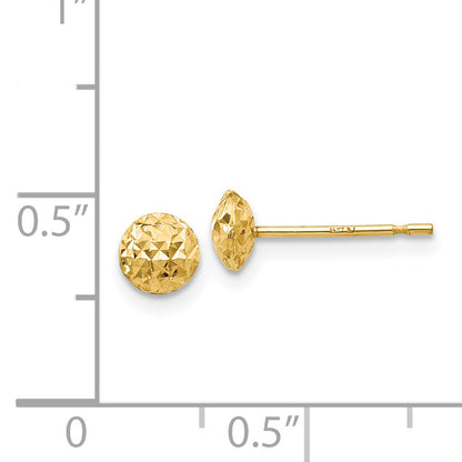 14K Yellow Gold 5mm Circle Puff Post Earrings