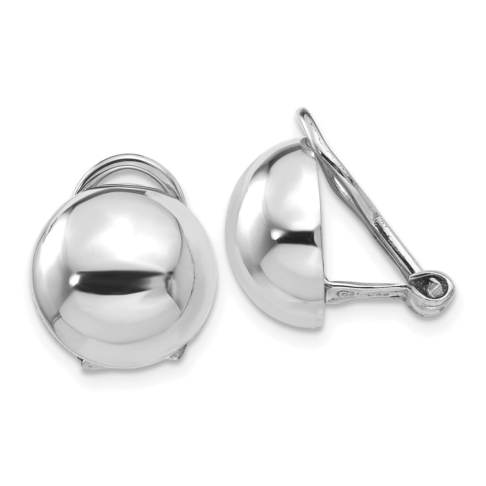 14K White Gold Polished Non-Pierced Back Earrings