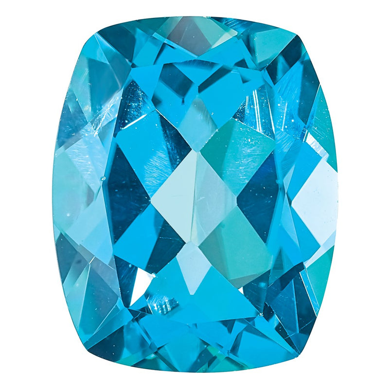 Gemstone Paraiba Passion Topaz 9X7mm Antique Long Cushion