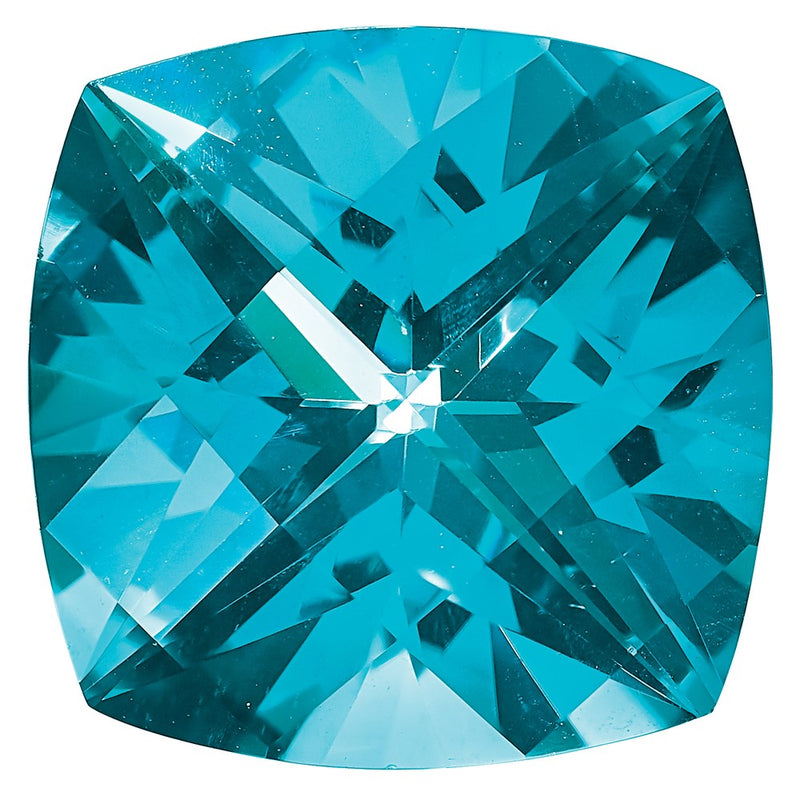 Gemstone Paraiba Passion Topaz 7mm Antique Cushion Checkerboard