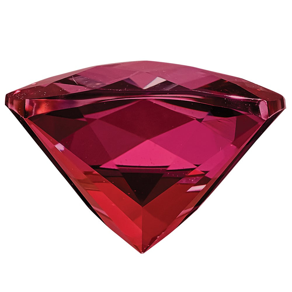 Gemstone Blazing Red Passion Topaz 8mm Antique Cushion Checkerboard