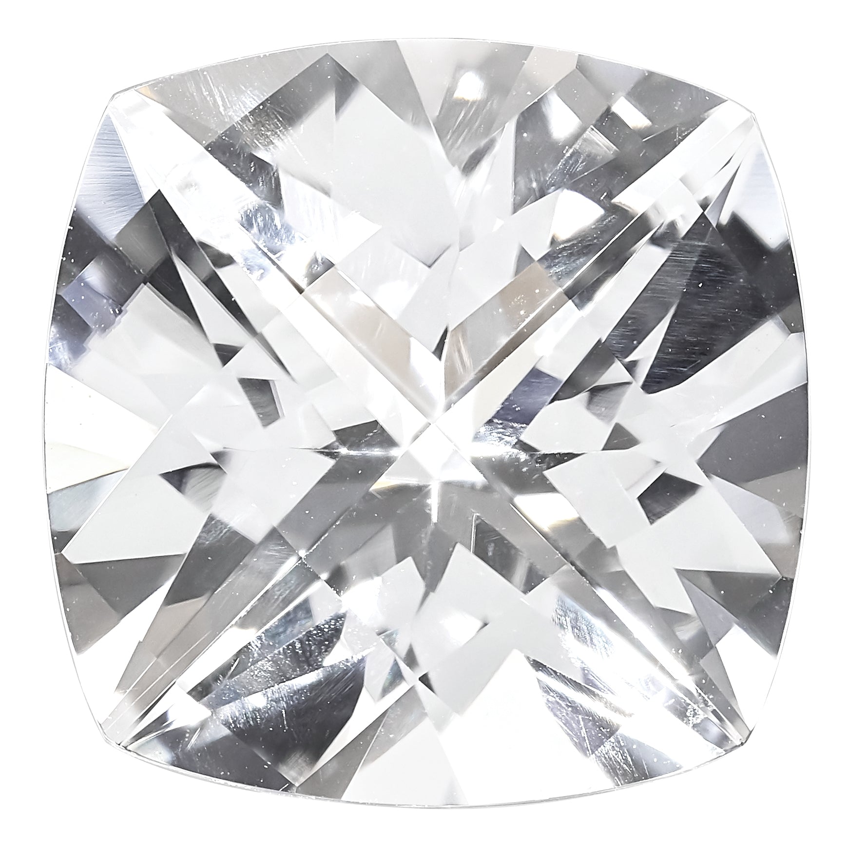 Gemstone White Passion Topaz 6mm Antique Cushion Checkerboard