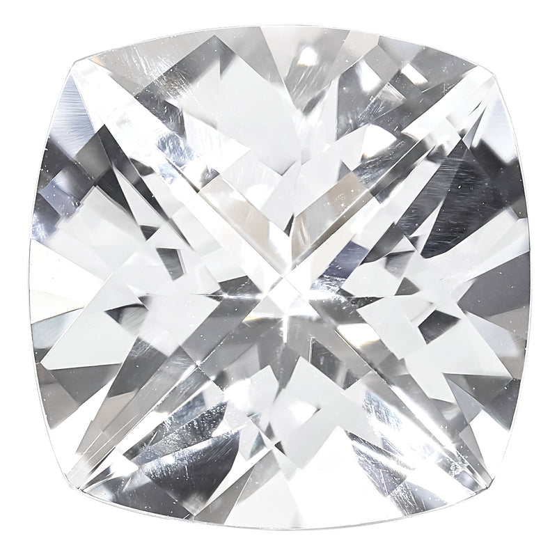 Gemstone White Passion Topaz 6mm Antique Cushion Checkerboard