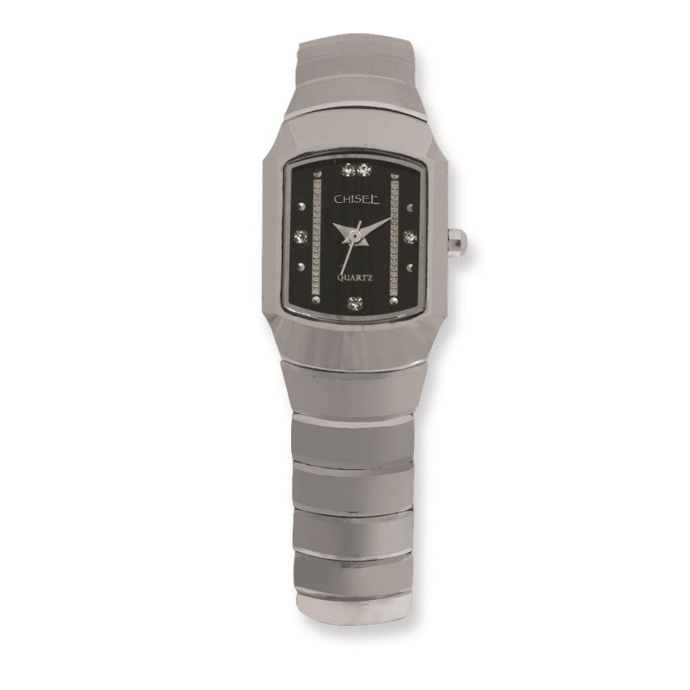 Tungsten Ladies Chisel Tungsten/Black Dial Watch