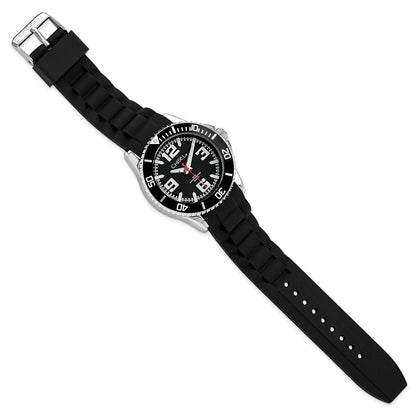Non Metal Mens Chisel 44mm Black Silicone Strap Watch