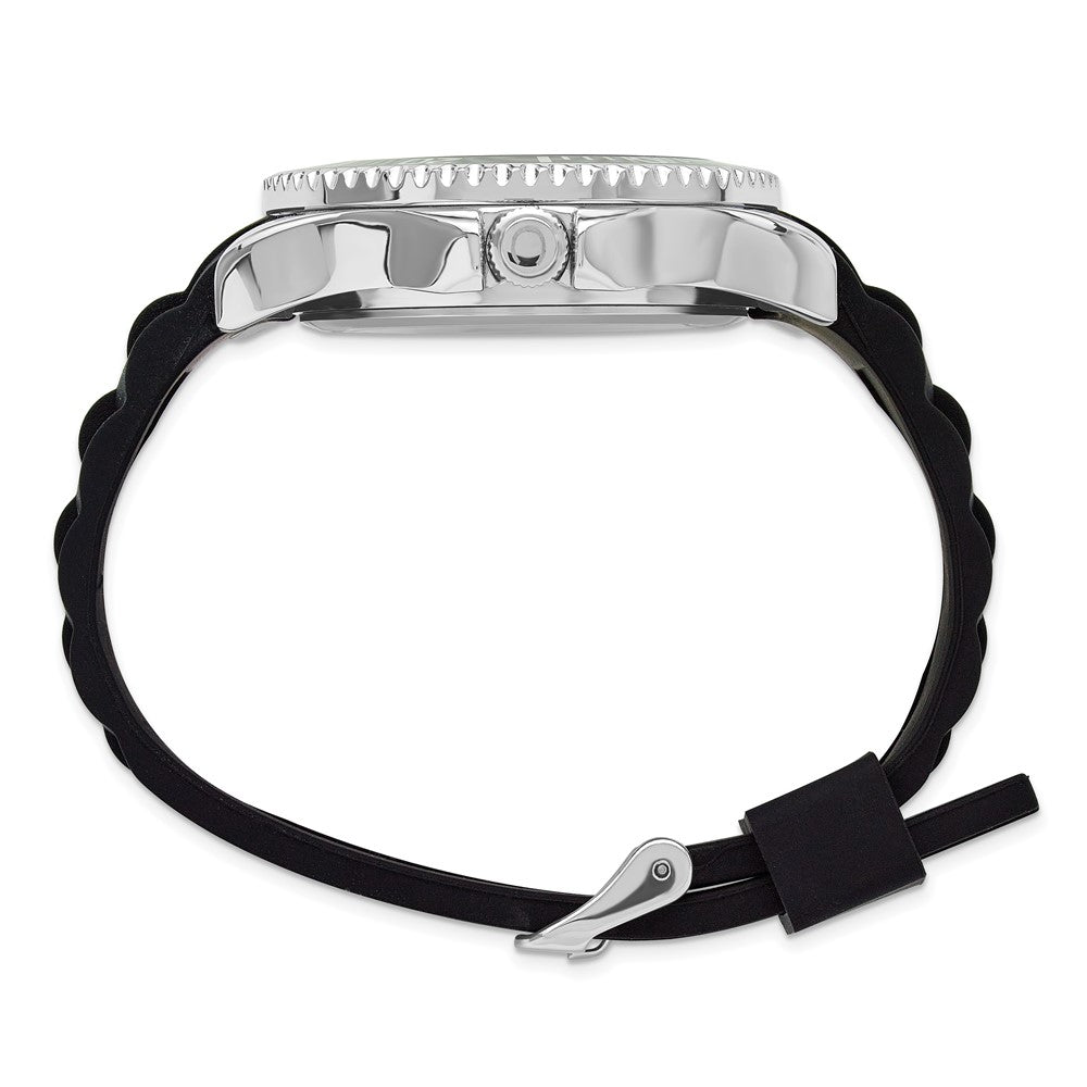 Non Metal Mens Chisel 44mm Black Silicone Strap Watch
