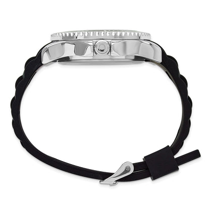 Non Metal Mens Chisel 44mm Black Silicone Strap Watch