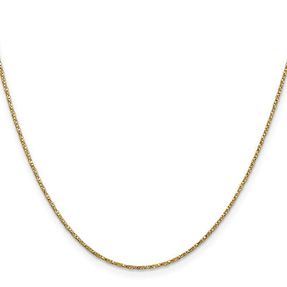 14K Yellow Gold .95mm Twisted Box With Lobster Clasp Chain Necklace