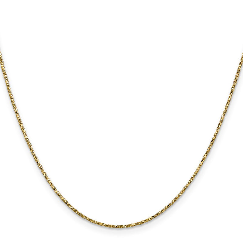 14K Yellow Gold .95mm Twisted Box With Lobster Clasp Chain Necklace