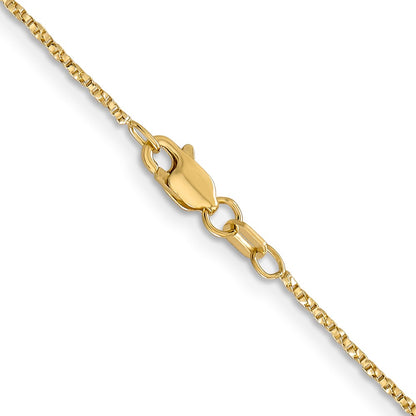 14K Yellow Gold .95mm Twisted Box With Lobster Clasp Chain Necklace