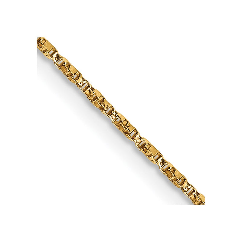 14K Yellow Gold .95mm Twisted Box With Lobster Clasp Chain Necklace