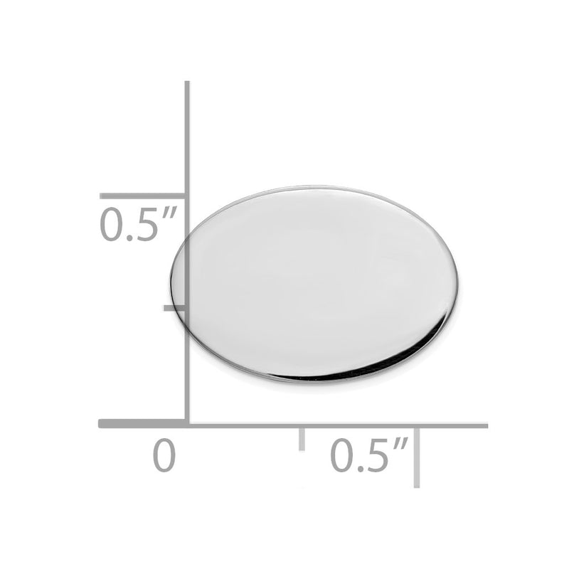 14K White Gold Men'S Oval Tie Tac
