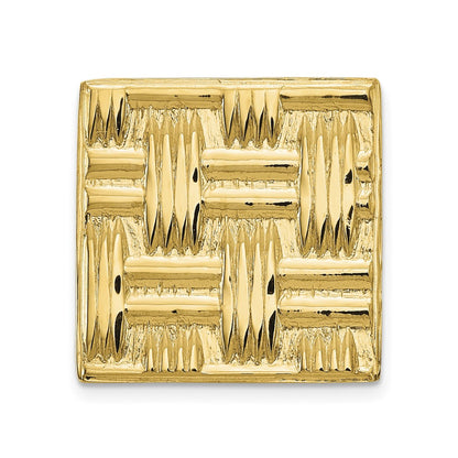 14K Yellow Gold Men'S Square Basketweave Textured Tie Tac