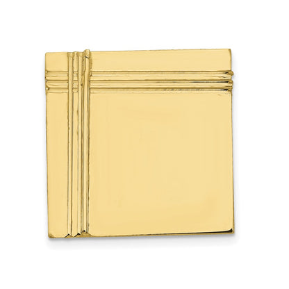 14K Yellow Gold Men'S Square With Line Design Tie Tac