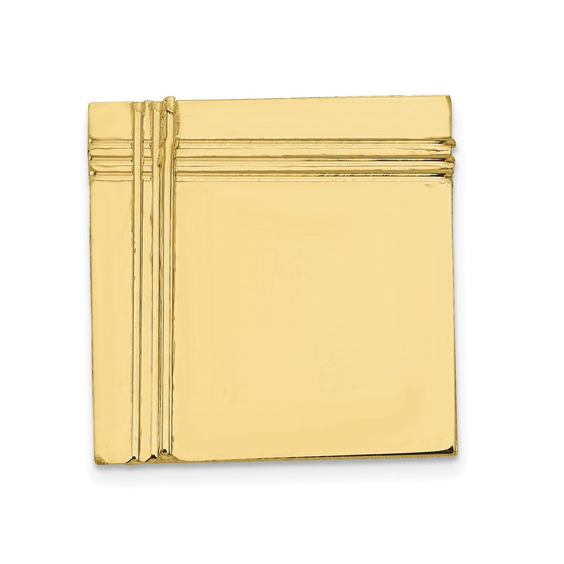 14K Yellow Gold Men'S Square With Line Design Tie Tac