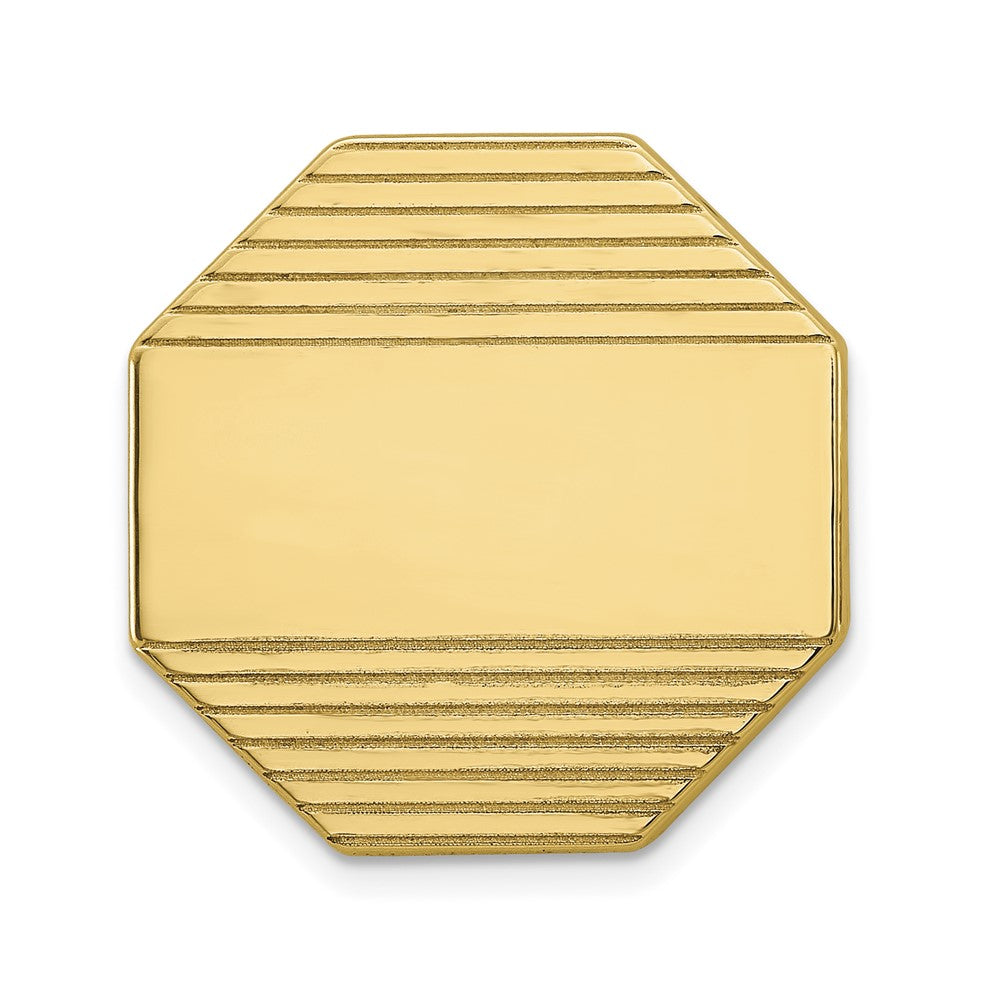 14K Yellow Gold Men'S Octagonal Grooved Tie Tac