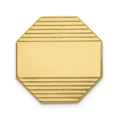 14K Yellow Gold Men'S Octagonal Grooved Tie Tac