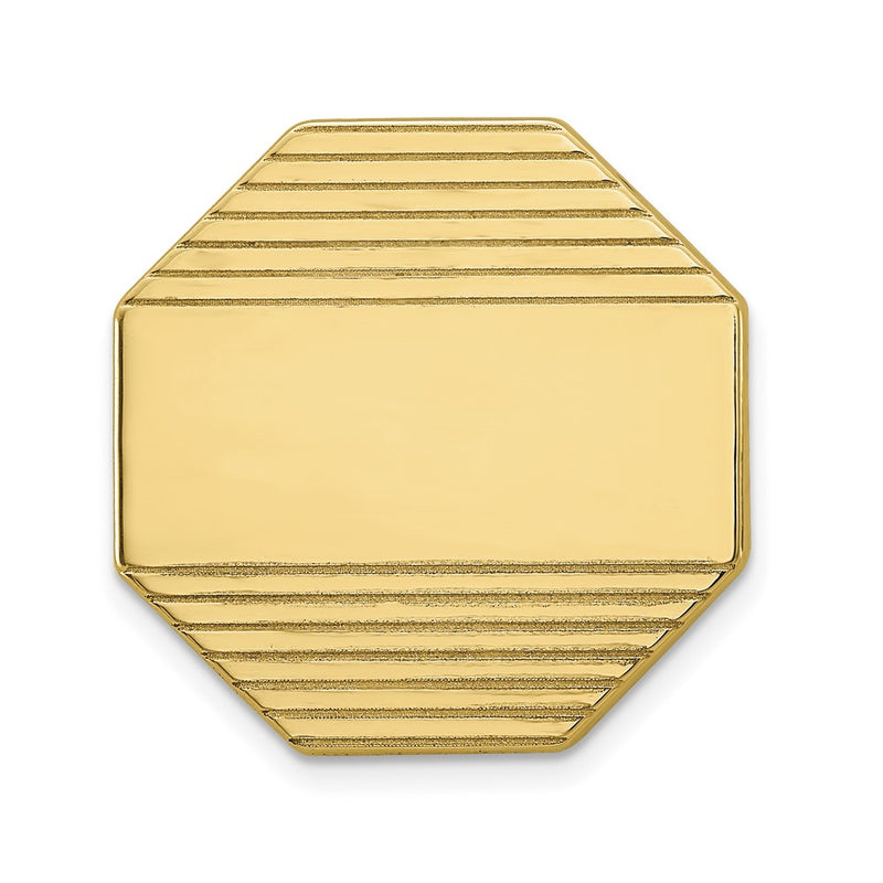 14K Yellow Gold Men'S Octagonal Grooved Tie Tac