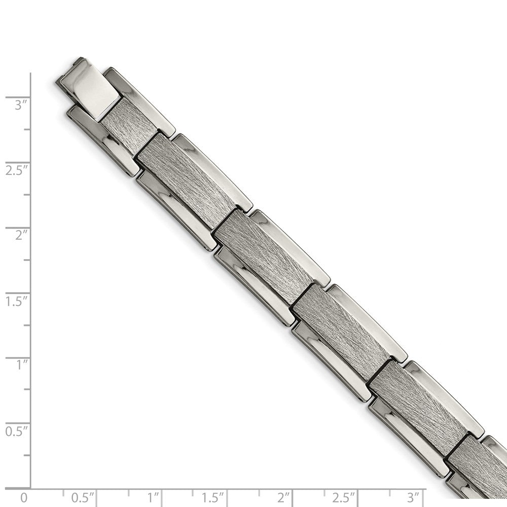 8.5 Inch Chisel Tungsten Polished And Satin 8.25 Bracelet